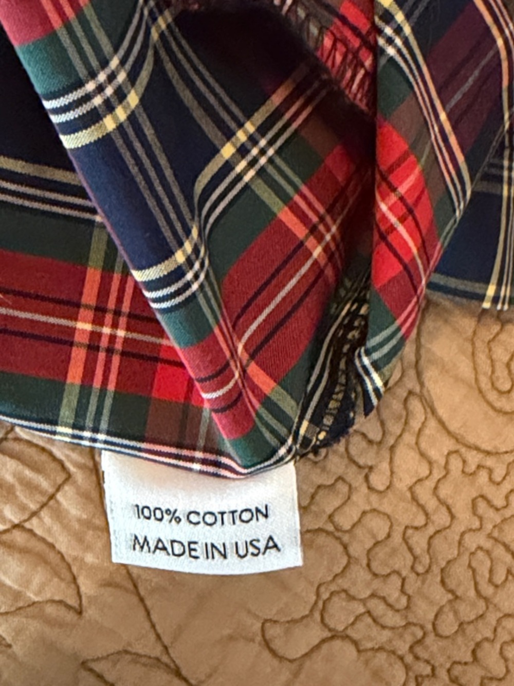 Smiling Button Girls Red & Green Plaid Short Sleeve Cotton Dress, Size 3T - Picture 10 of 10